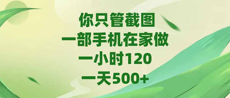 在家只需一部手机_1小时120元轻松赚_日收入轻松过500！