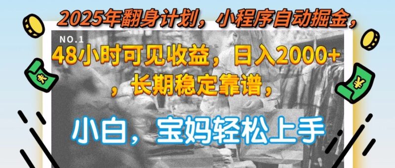 2025翻身计划：小程序自动掘金_48小时见效_日赚2000+_稳定收益-爱分享资源网