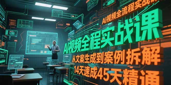 AI视频全流程实战训练营：从文案创作到案例拆解_14天快速入门_45天掌握精髓-爱分享资源网