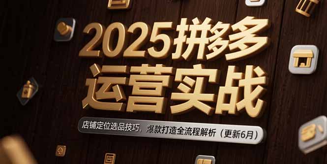 2025拼多多运营全攻略：店铺精准定位与选品技巧_爆款打造从零到一的实战解析-爱分享资源网