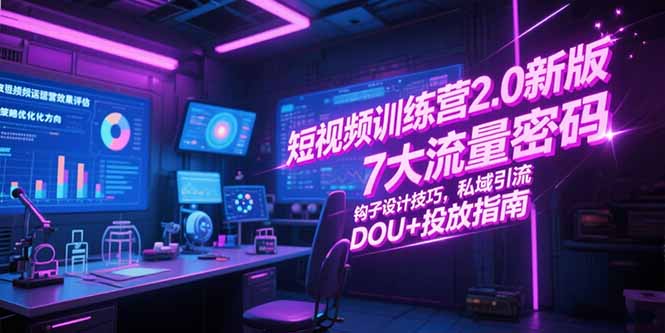 短视频训练营2.0升级版：7大流量密码+私域引流+DOU+投放策略_一学就会-爱分享资源网