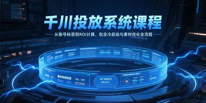 千川投放系统全流程：从账号标签到ROI精准计算_冷启动与素材优化全方位攻略-爱分享资源网