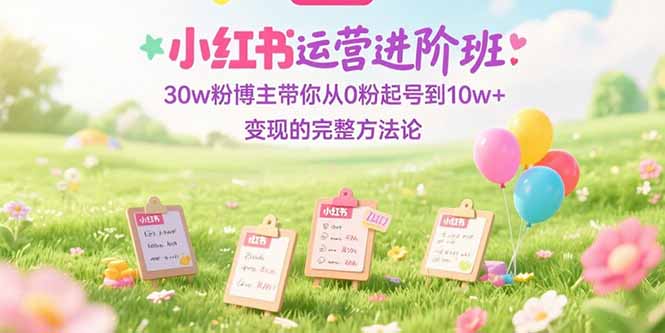 小红书爆粉秘籍：30w粉博主教你从零到10w+粉丝变现的终极攻略-爱分享资源网