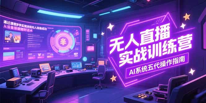 无人直播实操训练营：全方位设备搭建_话术技巧及AI五代系统操作完全指南-爱分享资源网