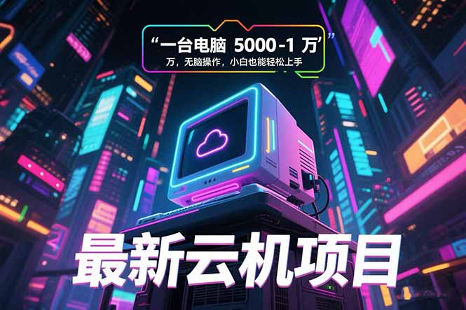 图片[1]-最新云机项目_一台电脑5000-10000元_零基础小白也能轻松上手操作
