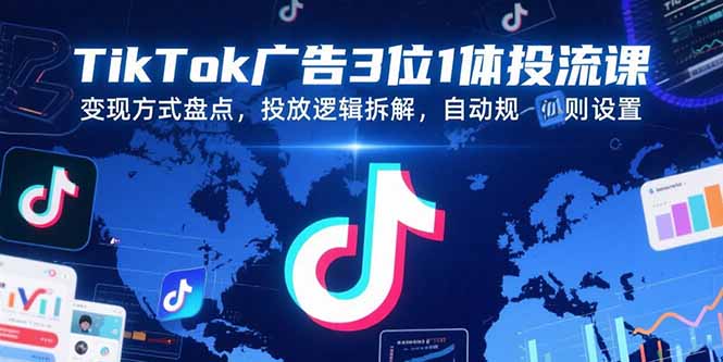 TikTok广告三位一体投放技巧：变现方式全解析_精准投放逻辑拆解_自动规则优化