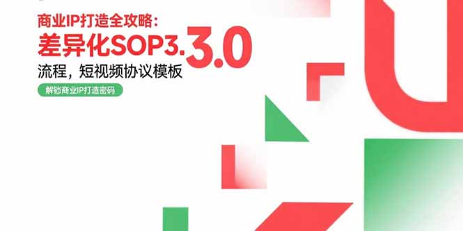 商业IP打造全攻略：差异化SOP3.0流程_短视频协议模板与婚恋项目实战秘籍