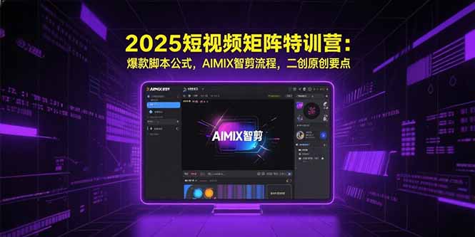 2025短视频矩阵特训营揭秘：爆款脚本公式＋AIMIX智剪流程_打造二次创作原创爆款秘籍