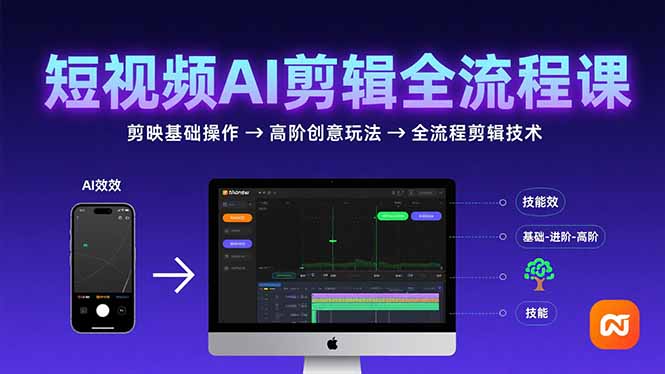 短视频AI剪辑全攻略：从剪映基础到创意玩法_提升你的剪辑技能-爱分享资源网