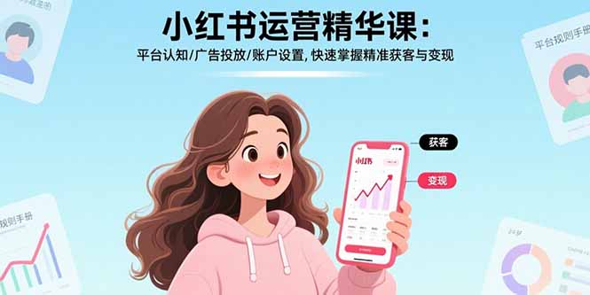 小红书运营实战：精准获客与变现的全方位指南(平台认知/广告投放/账户优化)-爱分享资源网