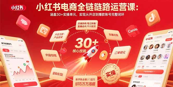 小红书电商运营全链路解析：30+实操技巧-助力从开店到爆款账号全流程打造