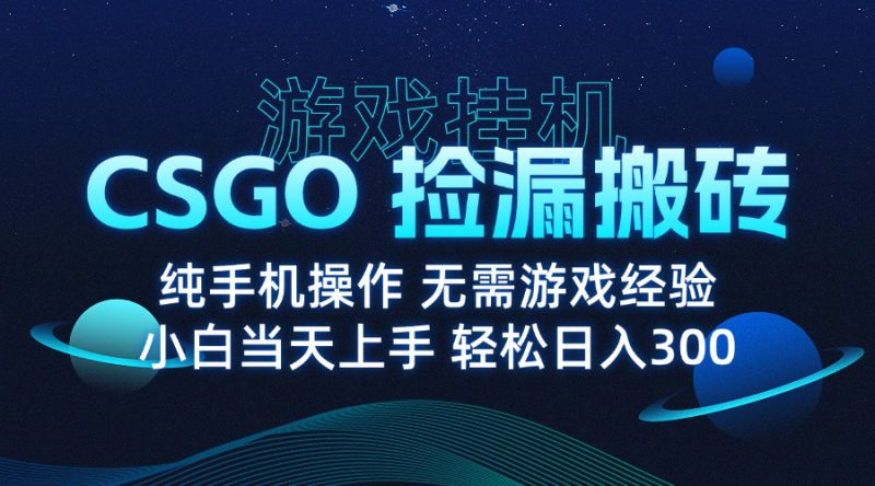 8月最新CSGO搬砖神器-全程挂机月入过万-不玩游戏也能赚1W+-爱分享资源网