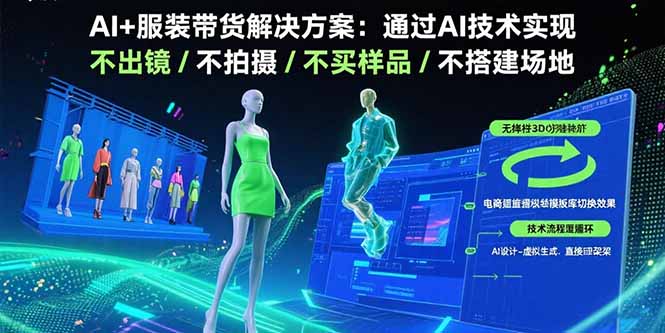 AI驱动的服装带货新模式：无需出镜、拍摄、买样品和搭建场地-实现线上销售-爱分享资源网