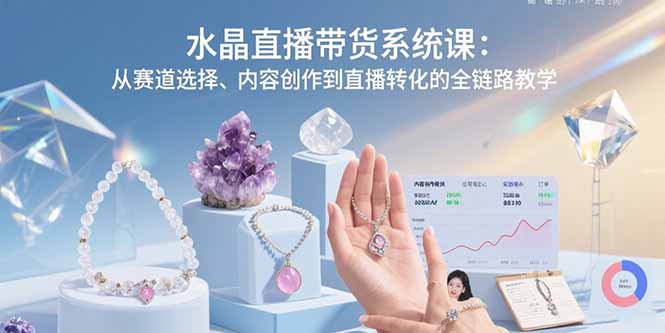 水晶直播带货系统：从选赛道到内容创作-直播转化全流程