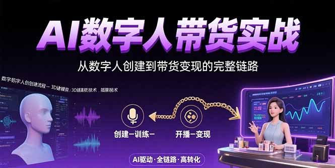 AI数字人+带货实战：揭秘从数字人创建到带货变现的全链条策略-爱分享资源网