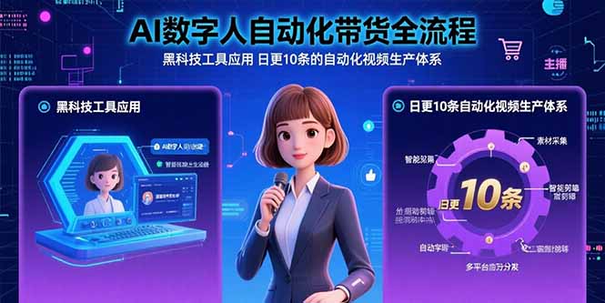 AI数字人全自动带货：黑科技工具加持-日更10条短视频生产流程
