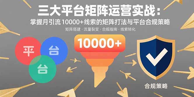 图片[1]-12小时解锁三大平台矩阵运营密码-月引10000+线索不是梦