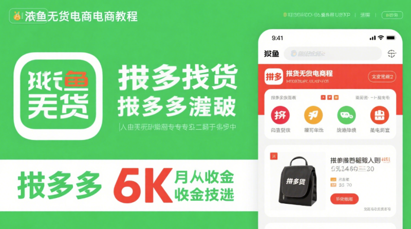 闲鱼无货源电商教程-拼多多搬运赚取月入6k技巧-实现月收入突破(详细操作步骤)-爱分享资源网