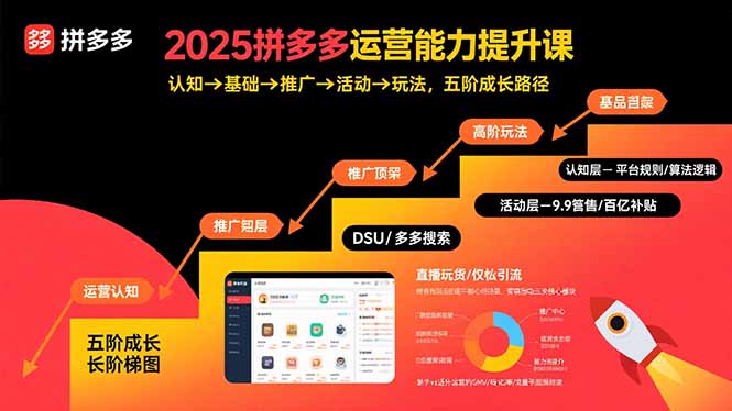 2025拼多多运营全攻略：从认知到玩法-五大核心能力提升路径