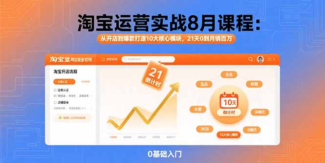 淘宝运营从0到月销百万：21天实战速成班-爱分享资源网