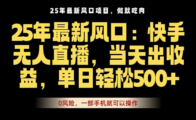 图片[1]-2025快手无人直播：解决三大痛点-当天见收益