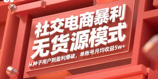 无货源社交电商实战：三维体系-月入数万不是梦