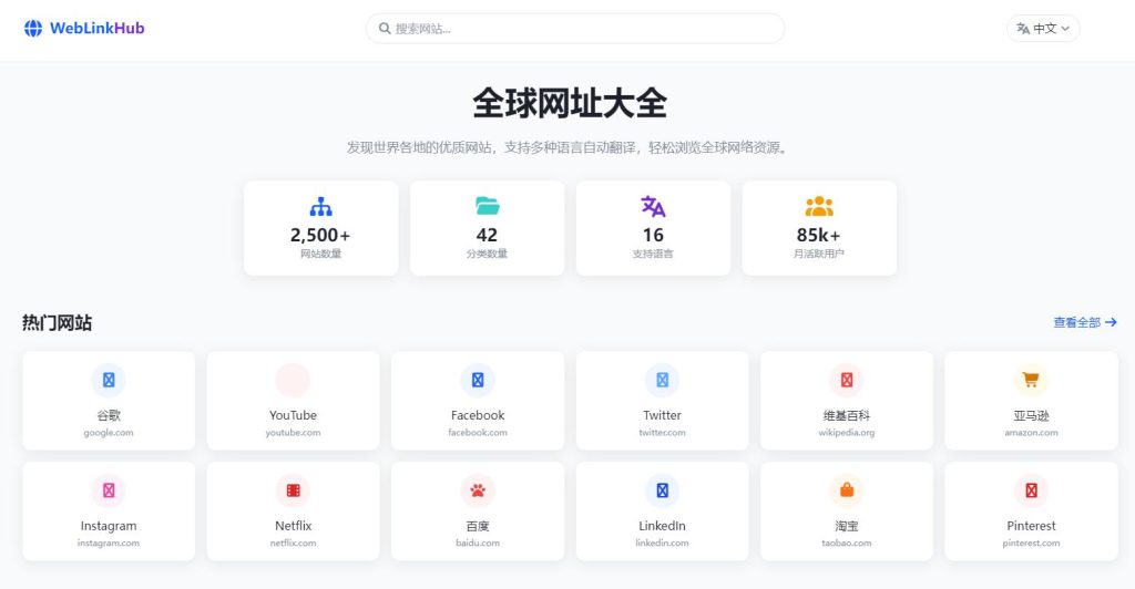 图片[2]-多语言简洁网址导航单页HTML源码-构建高效网站入口