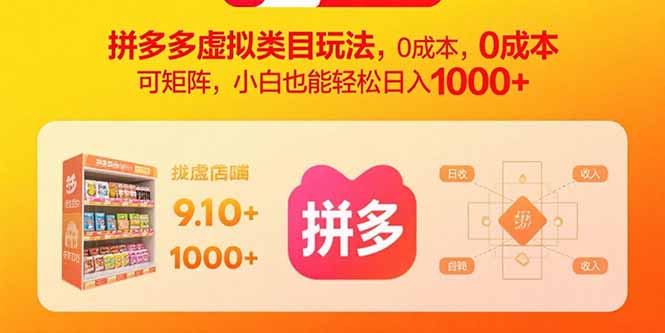 图片[1]-零成本拼多多虚拟类目新玩法-日入千元不是梦