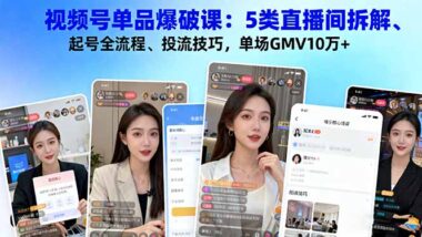 从0到月入5万：视频号直播间单品爆破实战课-爱分享资源网
