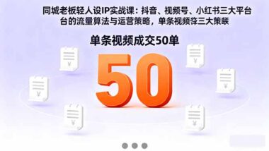 抖音、视频号、小红书全攻略-实体老板的短视频人设IP实战课-爱分享资源网