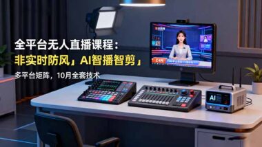 10月全平台无人直播课程：AI智播＋防风防干扰＋多平台矩阵-爱分享资源网