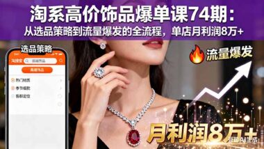 高价饰品运营必学：74期爆单课-15个模块打造高利润店铺