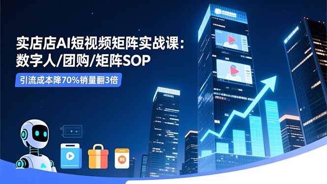 图片[1]-实体老板的逆袭课：AI短视频矩阵-团购销量翻3倍-爱分享资源网