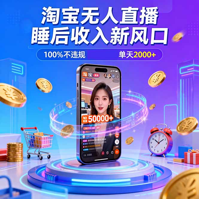 图片[1]-无人直播大揭秘：淘宝“躺赚”秘籍-日赚2000不是梦