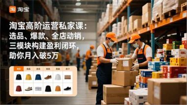淘宝运营进阶秘籍：12月新版选品+爆款打造+全店动销-月入5万盈利闭环攻略-爱分享资源网