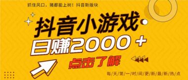 抖音爆款小游戏揭秘-手机日赚2000+秘籍大公开-爱分享资源网