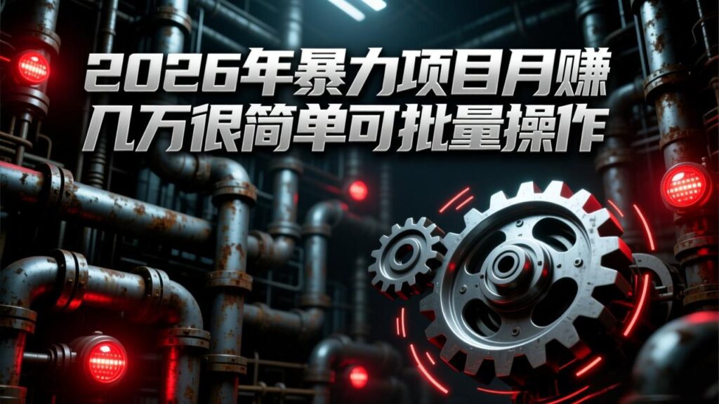 图片[1]-2026暴力掘金秘籍：月入数万轻松实现-低成本高回报批量操作指南