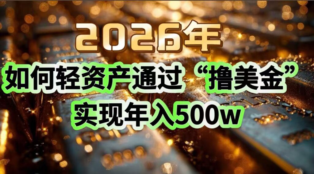 图片[1]-2026年“轻资产+撸美金”暴富指南：5步实现年入500万-爱分享资源网