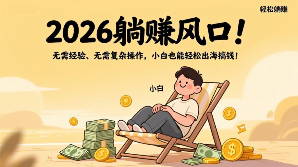 图片[1]-2026躺赚风口！无需经验、无需复杂操作，小白也能轻松出海搞钱！