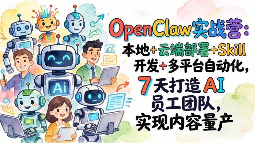 图片[1]-OpenClaw实战营：本地云端双部署+Skill开发-多平台自动化AI员工量产秘籍