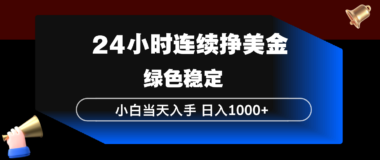 24小时暴赚美金攻略-新手小白秒上手-日入千元绿色项目大揭秘-爱分享资源网
