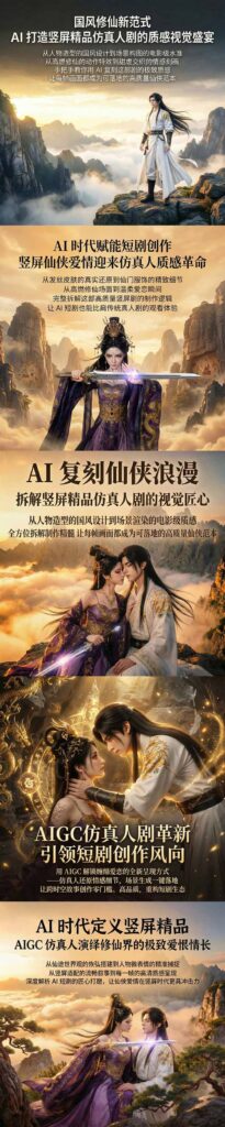 图片[2]-AIGC仿真人短剧狂飙突进-仙侠爱恋秒变爆款-零基础一键生成高质梦幻场景