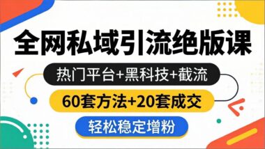 全网私域引流终极秘籍：60招热门平台黑科技+20套成交术-日增千粉不是梦-爱分享资源网