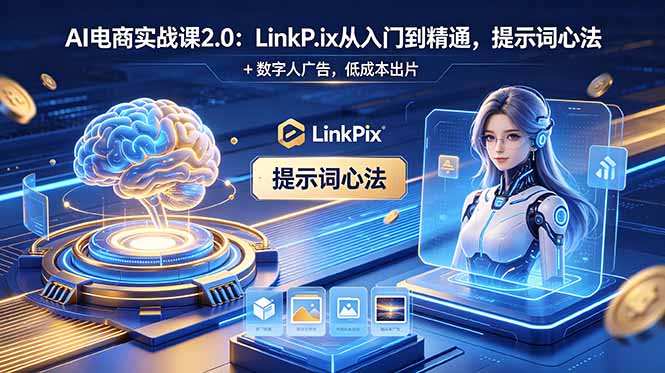 图片[1]-【AI电商必学】LinkPix从入门到精通-提示词心法+数字人广告-0基础7天低成本出片（2.0实战课）