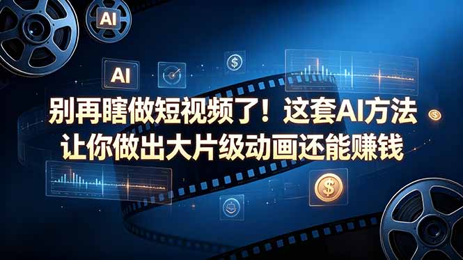 图片[1]-AI这套方法做出大片级动画-我靠它月入过万-后悔没早知道-爱分享资源网