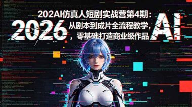 2026AI仿真人短剧第4期：零基础7天从剧本到成片-这套全流程方法我后悔没早学