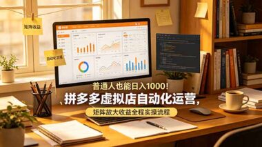 普通人做拼多多虚拟店-如何靠自动化+矩阵实现日入1000？全流程实操详解