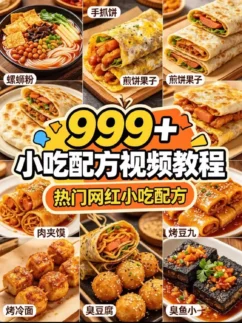 300套摆摊小吃视频教程-新手零基础轻松学会-摆摊月入过万秘籍