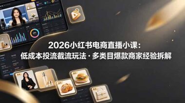 2026小红书直播带货保姆级教程：揭秘0-1低成本截流玩法-多类目爆款实操全拆解-爱分享资源网