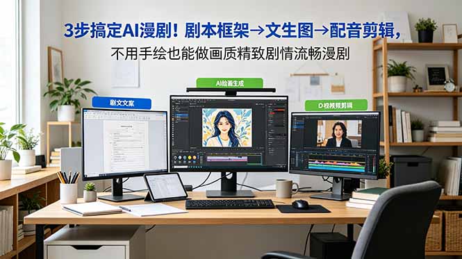 图片[1]-3步轻松打造AI漫剧-零基础也能做高清流畅大片-剧本-文生图-配音一键搞定